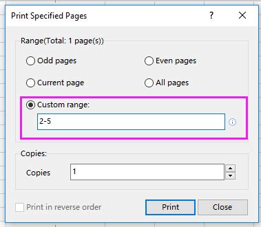 print odd pages in excel